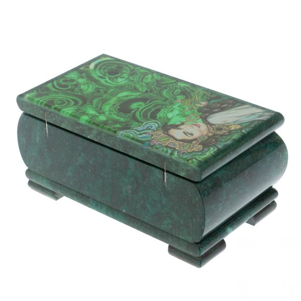Шкатулка &amp;quot;Хозяйка медной горы&amp;quot; из змеевика 18х10х8,5 см 128418