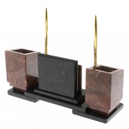 Настольный набор &amp;quot;Офисный&amp;quot; с гербом РФ из лемезита