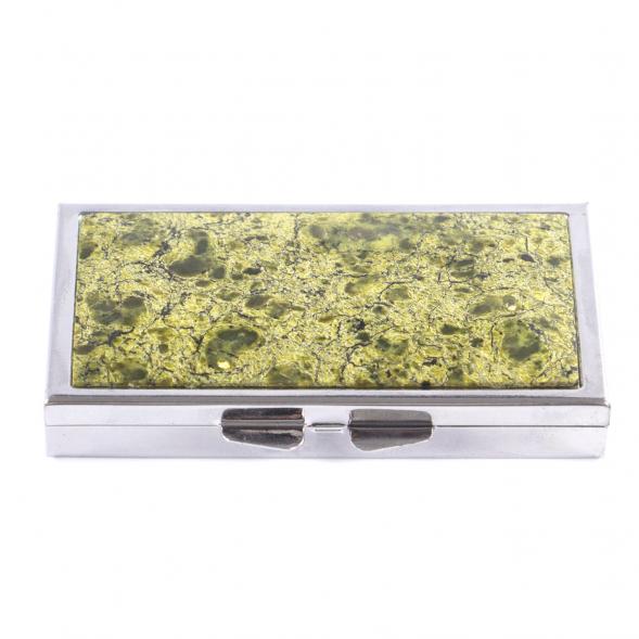 Таблетница на 3 отделения из змеевика цвет серебро 121535