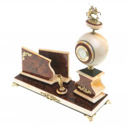 Письменный мини-набор &amp;quot;Святой Георгий&amp;quot; камень мрамор