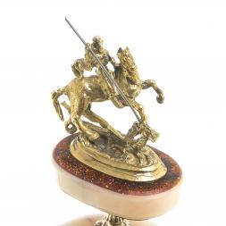 Письменный мини-набор &amp;quot;Святой Георгий&amp;quot; камень мрамор