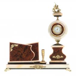 Письменный мини-набор &amp;quot;Святой Георгий&amp;quot; камень мрамор