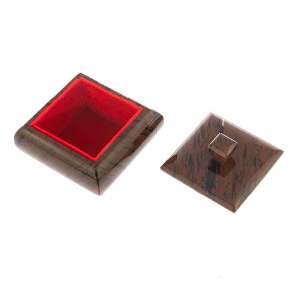 Шкатулка квадратная из коричневого обсидиана 9х9х7 см 122359