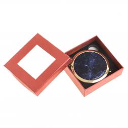 Зеркало круглое из камня содалит цвет золото