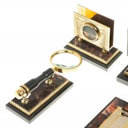 Настольный набор из камня яшма &amp;quot;Георгий Победоносец&amp;quot;