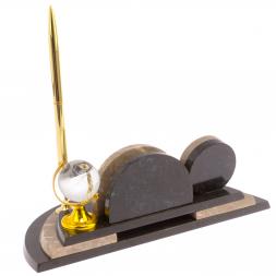 Настольный мини-набор &amp;quot;Глобус&amp;quot; для бумаг из бежевого мрамора