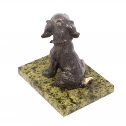 Статуэтка из бронзы &amp;quot;Спаниель&amp;quot; змеевик