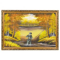 Картина "Рыбак" багет 46х66 см, каменная крошка