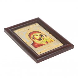 Икона гравюра &amp;quot;Казанская Божья Матерь&amp;quot; багет 12,5х17,5х1 см Златоуст