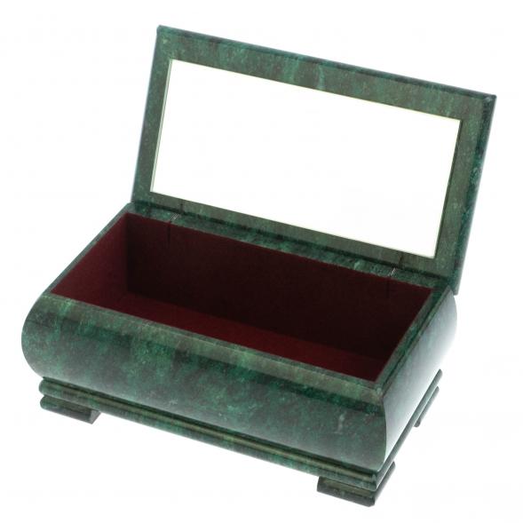 Шкатулка с иллюстрацией под малахит 18х10х8,5 см 128419