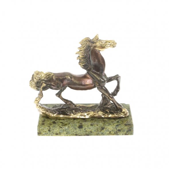 Статуэтка из бронзы &amp;quot;Сивка-бурка&amp;quot; камень змеевик 129241