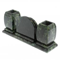 Офисный письменный набор с часами из шабровского змеевика