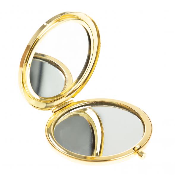 Зеркало круглое из камня оникс цвет золото 122786