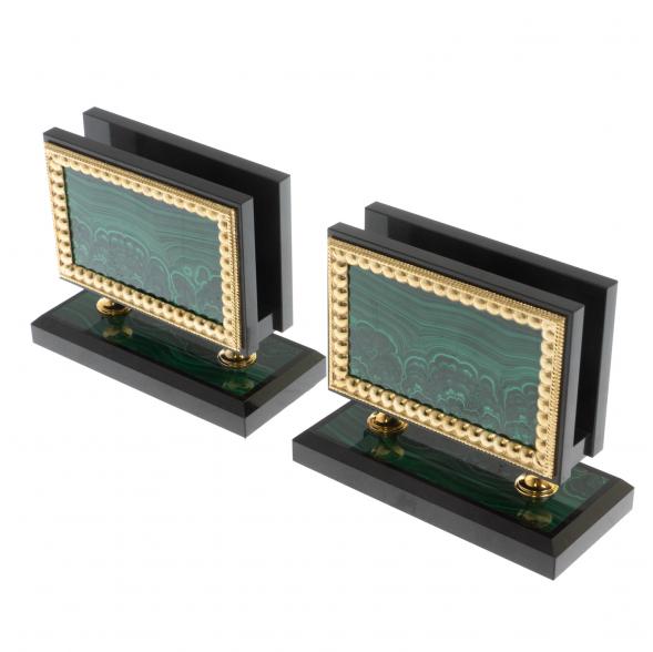 Письменный набор &amp;quot;Президентский&amp;quot; из малахита с лампой 116477