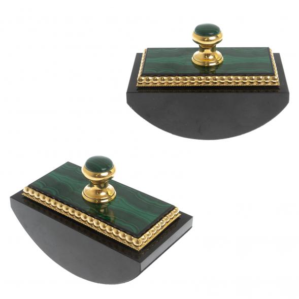 Письменный набор &amp;quot;Президентский&amp;quot; из малахита с лампой 116477