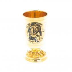 Набор "Охота" стакан на подносе 130 мл Златоуст