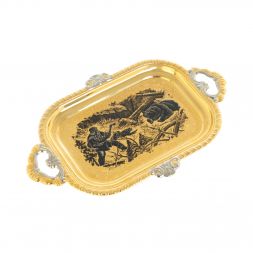 Набор "Охота" стакан на подносе 130 мл Златоуст