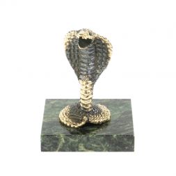 Статуэтка из бронзы &amp;quot;Кобра&amp;quot; на шабровском змеевике