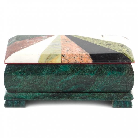 Шкатулка для денег &amp;quot;Купюра&amp;quot; с мозаикой змеевик 19х9,5х8 см 120278