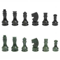 Шахматы с гравировкой &amp;quot;Турнирные&amp;quot; доска 42х42 см нефрит, габбро