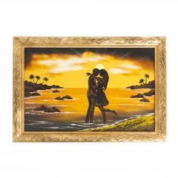 Картина из каменной крошки "Влюблённые на закате" багет 49х69 см