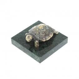 Статуэтка &amp;quot;Черепаха&amp;quot; малая бронза змеевик