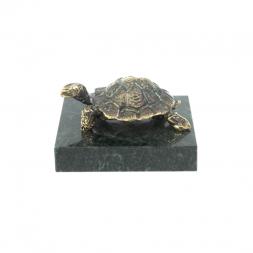 Статуэтка &amp;quot;Черепаха&amp;quot; малая бронза змеевик
