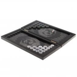 Нарды с гравировкой "Герб СССР / герб РФ" камень гранит