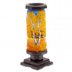 Ваза из камня "Осенний пейзаж" 8,5х8,5х21,5 см