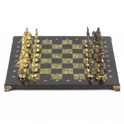 Шахматы бронзовые фигуры &amp;quot;Русские&amp;quot; доска 40х40 см камень змеевик