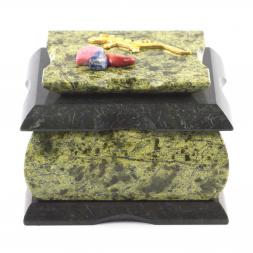 Шкатулка для украшений &amp;quot;Оригинал&amp;quot; змеевик 10х8х7,5 см