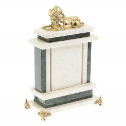 Часы &amp;quot;Лев&amp;quot; из нефрита белого мрамора