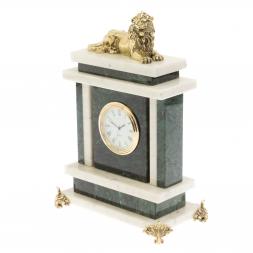 Часы &amp;quot;Лев&amp;quot; из нефрита белого мрамора