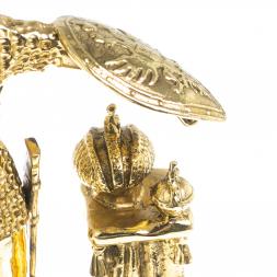 Бронзовые часы "Россия" камень яшма