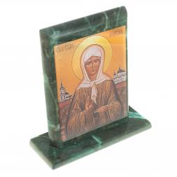 Икона &amp;quot;Св. Матрона Московская&amp;quot; змеевик 15х5х15,5 см