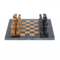 Шахматы &amp;quot;Шах и мат&amp;quot; из мрамора и ракушечника доска 25х25 см (6)