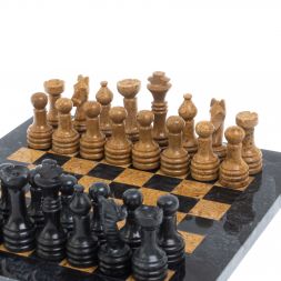 Шахматы &amp;quot;Шах и мат&amp;quot; из мрамора и ракушечника доска 25х25 см (6)