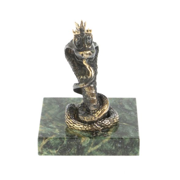 Бронзовая статуэтка «Змея-Царевна» на шабровском змеевике 128165