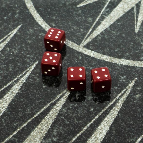 Кубики зарики 1 см красные 4 шт 128494