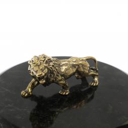 Шкатулка "Лев" из черного змеевика 15х15х11 см