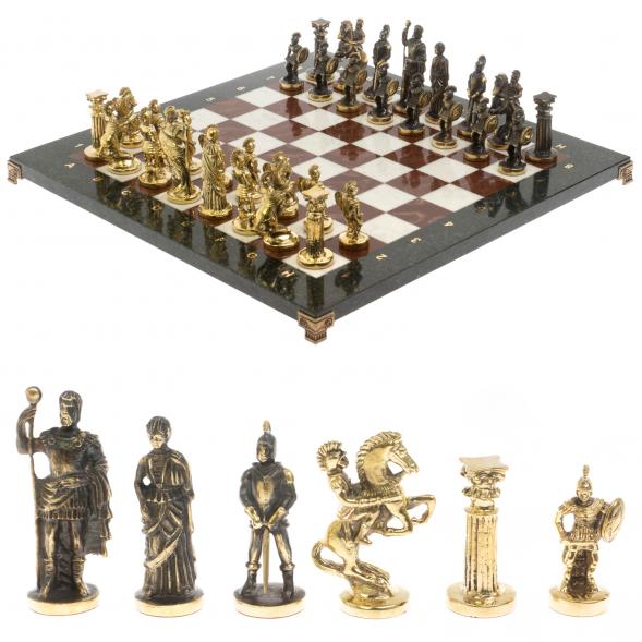 Шахматы подарочные из бронзы &amp;quot;Римские&amp;quot; 44х44 см мрамор лемезит 129660