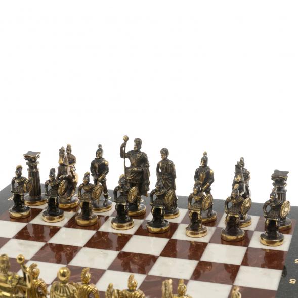 Шахматы подарочные из бронзы &amp;quot;Римские&amp;quot; 44х44 см мрамор лемезит 129660