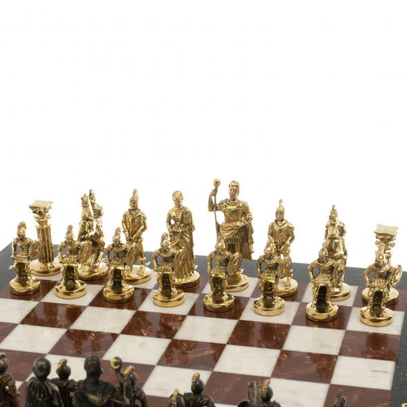 Шахматы подарочные из бронзы &amp;quot;Римские&amp;quot; 44х44 см мрамор лемезит 129660