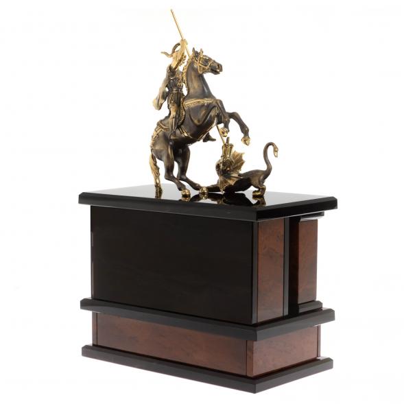 Каминные часы &amp;quot;Георгий Победоносец&amp;quot; из обсидиана 129719