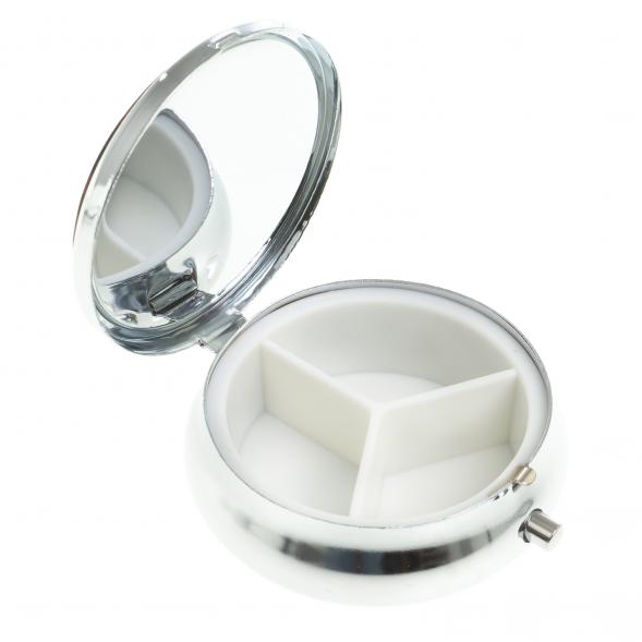 Таблетница на 3 отсека камень серафинит цвет серебро 123216