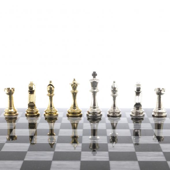 Шахматы турнирные &amp;quot;Стаунтон&amp;quot; доска 40х40 см серый мрамор 124518