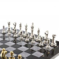 Шахматы турнирные &amp;quot;Стаунтон&amp;quot; доска 40х40 см серый мрамор