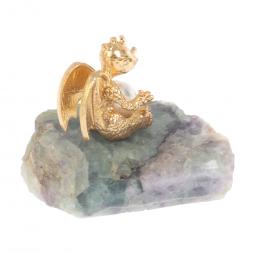 Сувенир "Дракончик с жемчугом" из флюорита