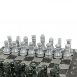 Шахматы "Турнирные" доска 41х41 см серый мрамор, змеевик