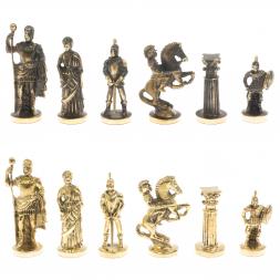 Шахматы "Римские" бронза доска 44х44 см шабровский змеевик